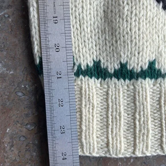 Vtg LL Bean Ragg Wool Dog Boot Sweater Intarsia Puppy Labrador L Cottage Preppy - Picture 8 of 11